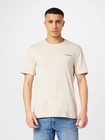 T-Shirt Calvin Klein en beige : devant