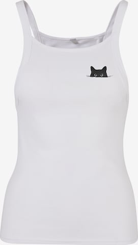 Urban Classics Top 'Cat Everyday' in Wit: voorkant