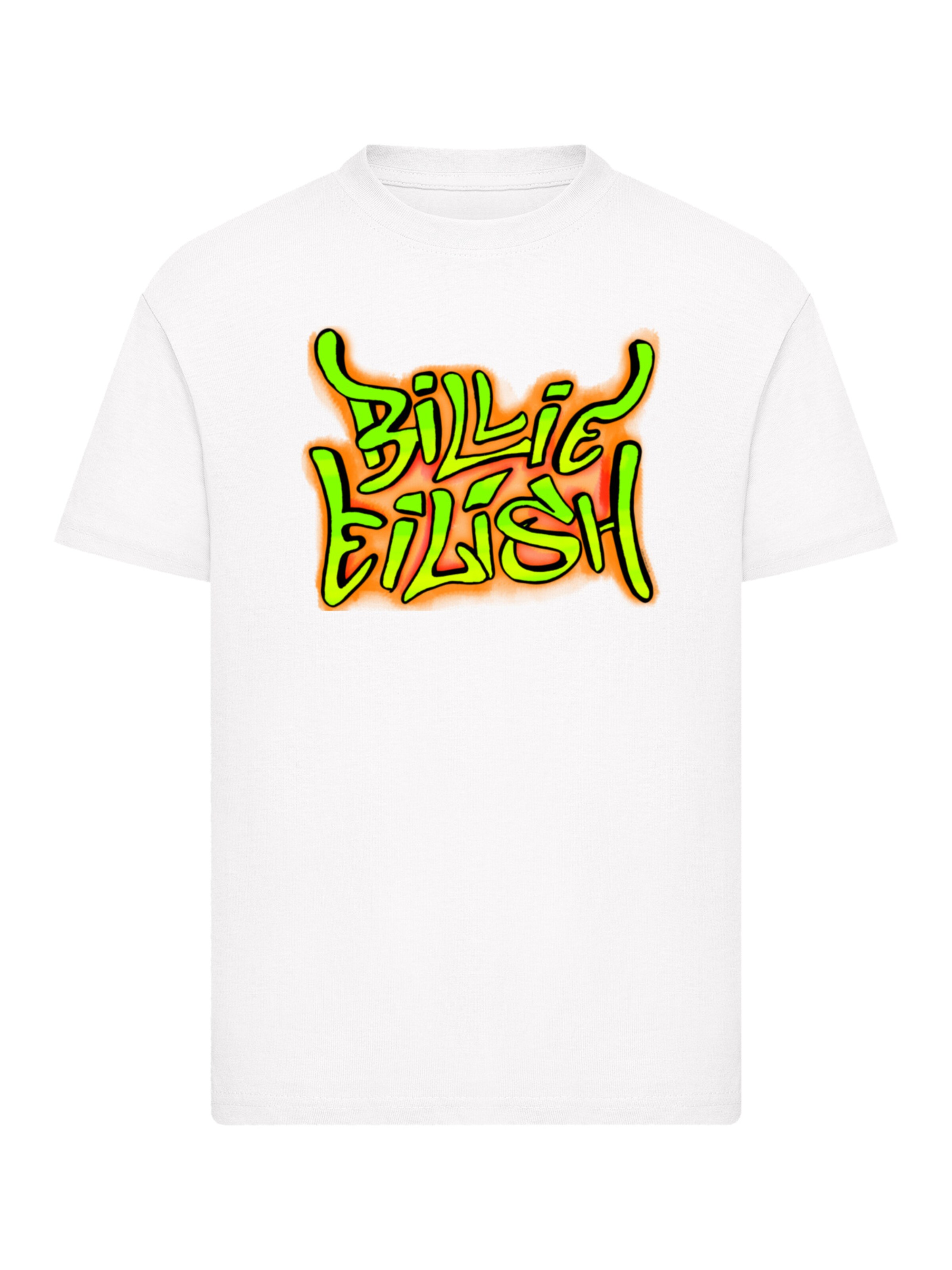 F4NT4STIC Shirt 'Billie Eilish' in Wit: voorkant