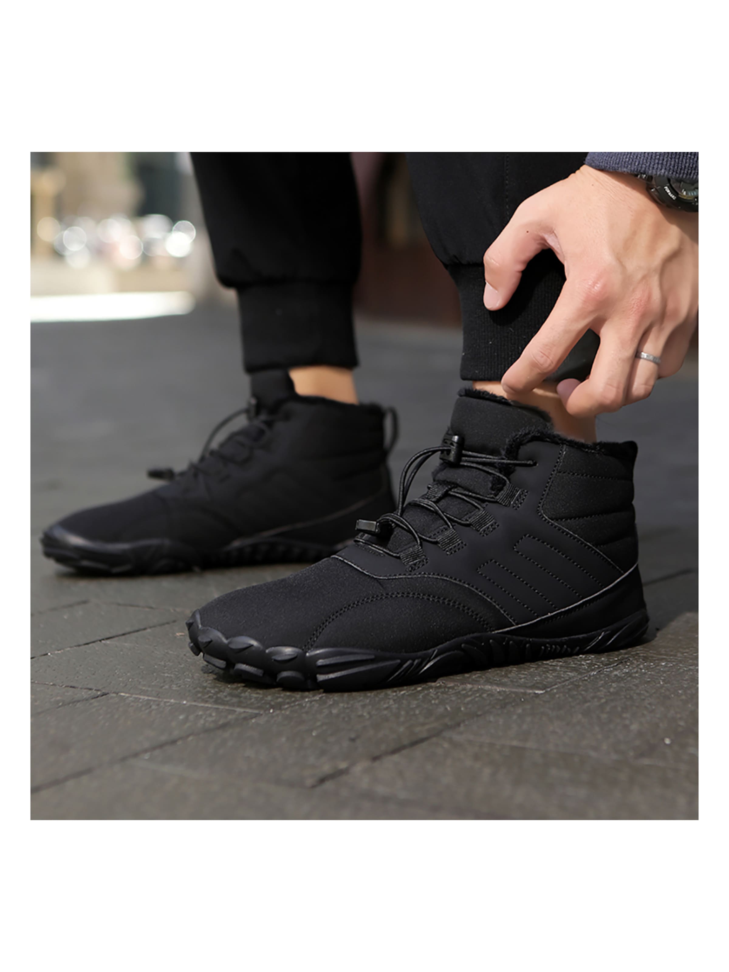 DOTALES Schnürstiefel 'DOTALES - TrekStep Barfußschuhe'‌‌‌‌‌‌‌ in Schwarz