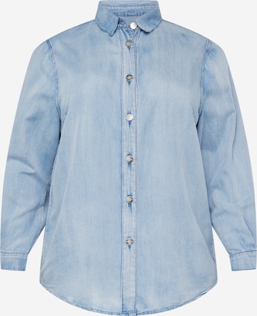 ONLY Carmakoma Blouse 'Lea' in Blauw: voorkant