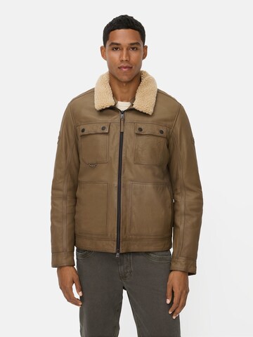 CAMEL ACTIVE Leder Fieldjacke mit Brusttaschen in Braun: Vorderseite