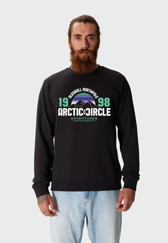 Oldskull Sweatshirt 'Wrldvibe Aurora Mountain Quest' in Schwarz: Vorderseite