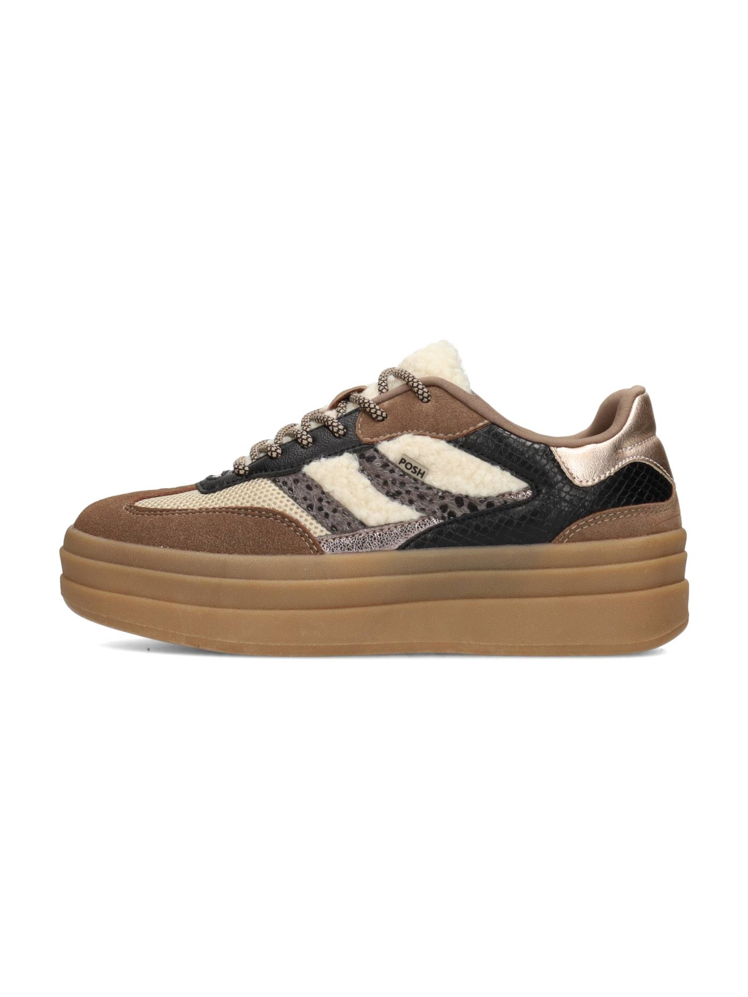 POSH by Poelman Platform trainers 'Bodie' in Brown: front
