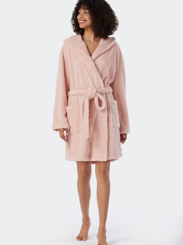 Peignoir court ' Teddy Fleece ' SCHIESSER en rose : devant