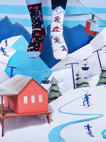 Many Mornings Socks 'Many Mornings Alpine Ski' in Blue