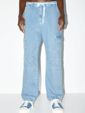 Pull&Bear Loose fit Cargo jeans in Blue