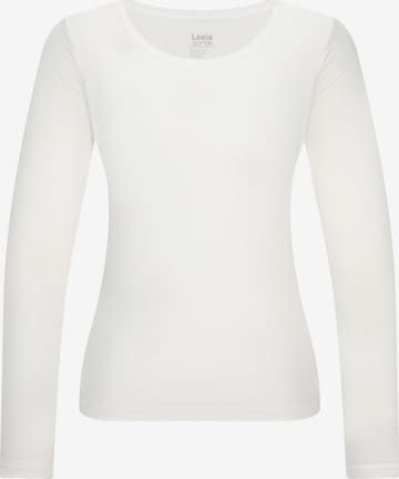 Leela COTTON Shirt 'Damen Bio-Baumwoll Langarmshirt' in Weiß: Vorderseite