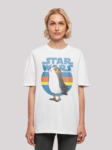 F4NT4STIC T-Shirt 'Star Wars Last Jedi Porg' in Weiß: predná strana