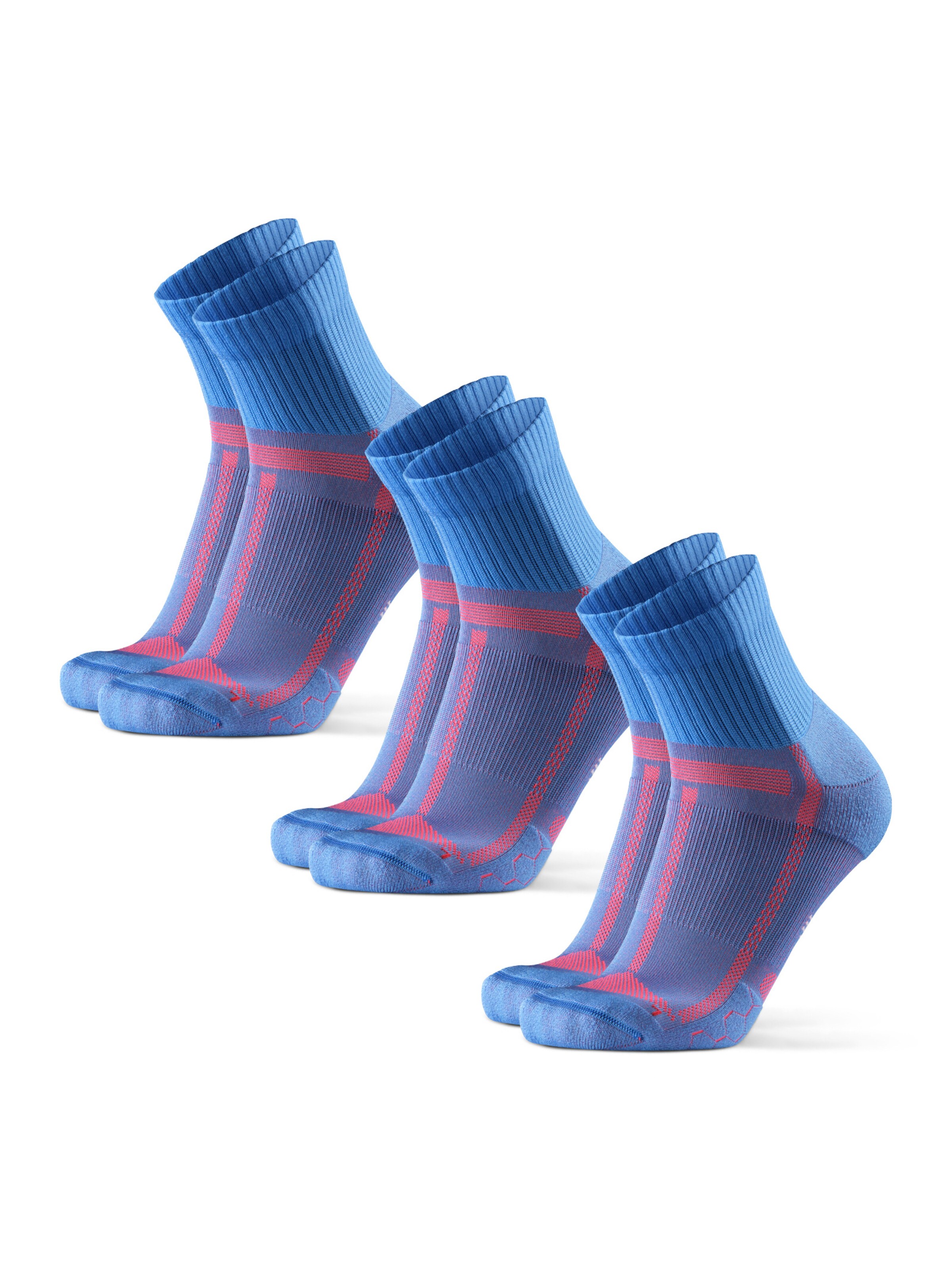Chaussettes de sport 'Long Distance Quarter' DANISH ENDURANCE en bleu : devant