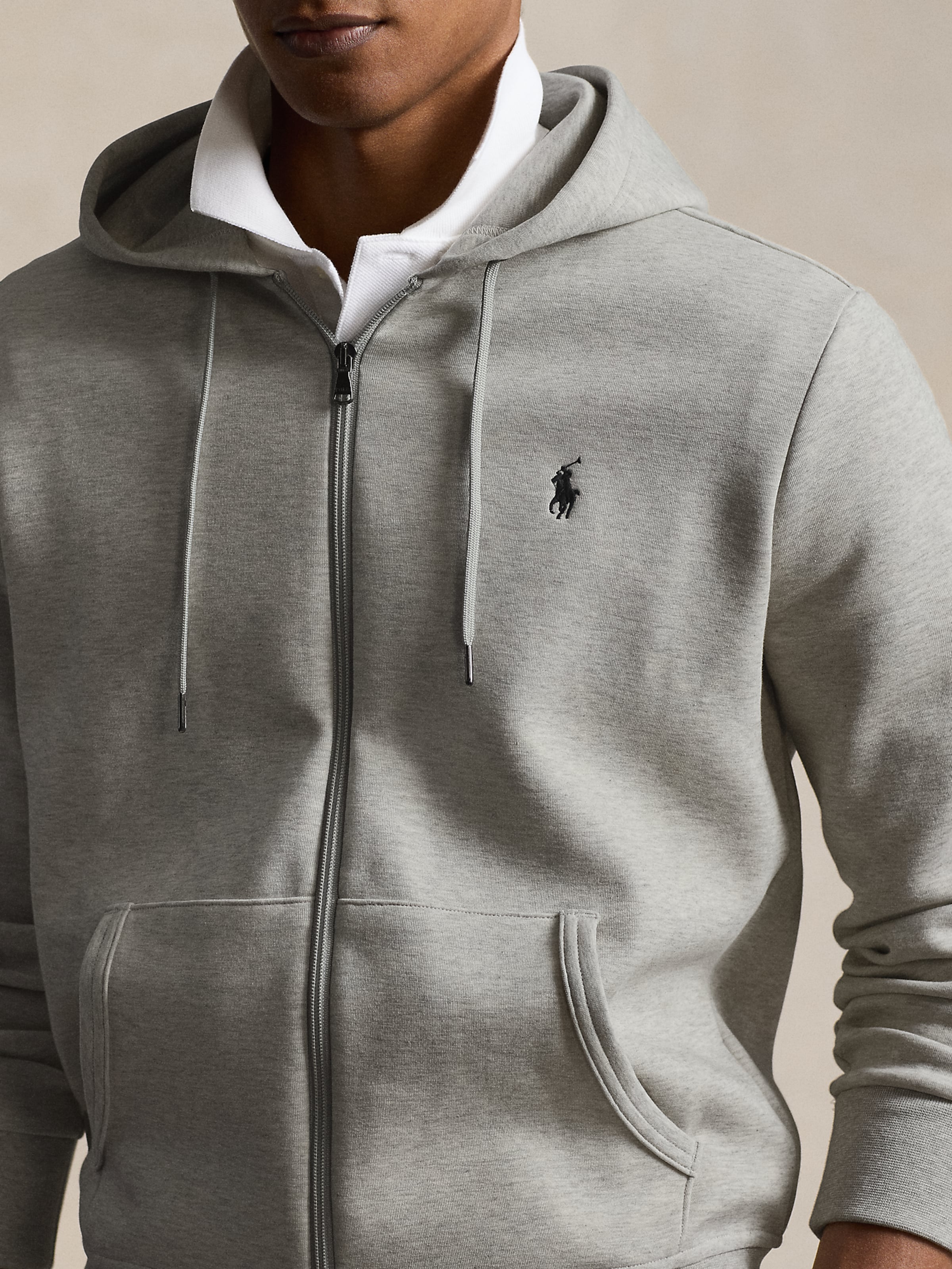 トップス Polo by Ralph Lauren Zip Up Hoodie Gray Polo Ralph Lauren Zip-Up Hoodie in Light Grey, Mottled Grey