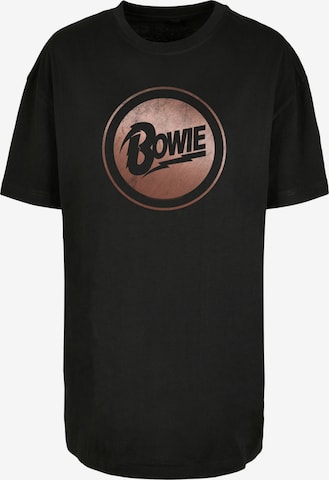 F4NT4STIC T-Shirt 'David Bowie Rose Gold Circle' in Schwarz: predná strana