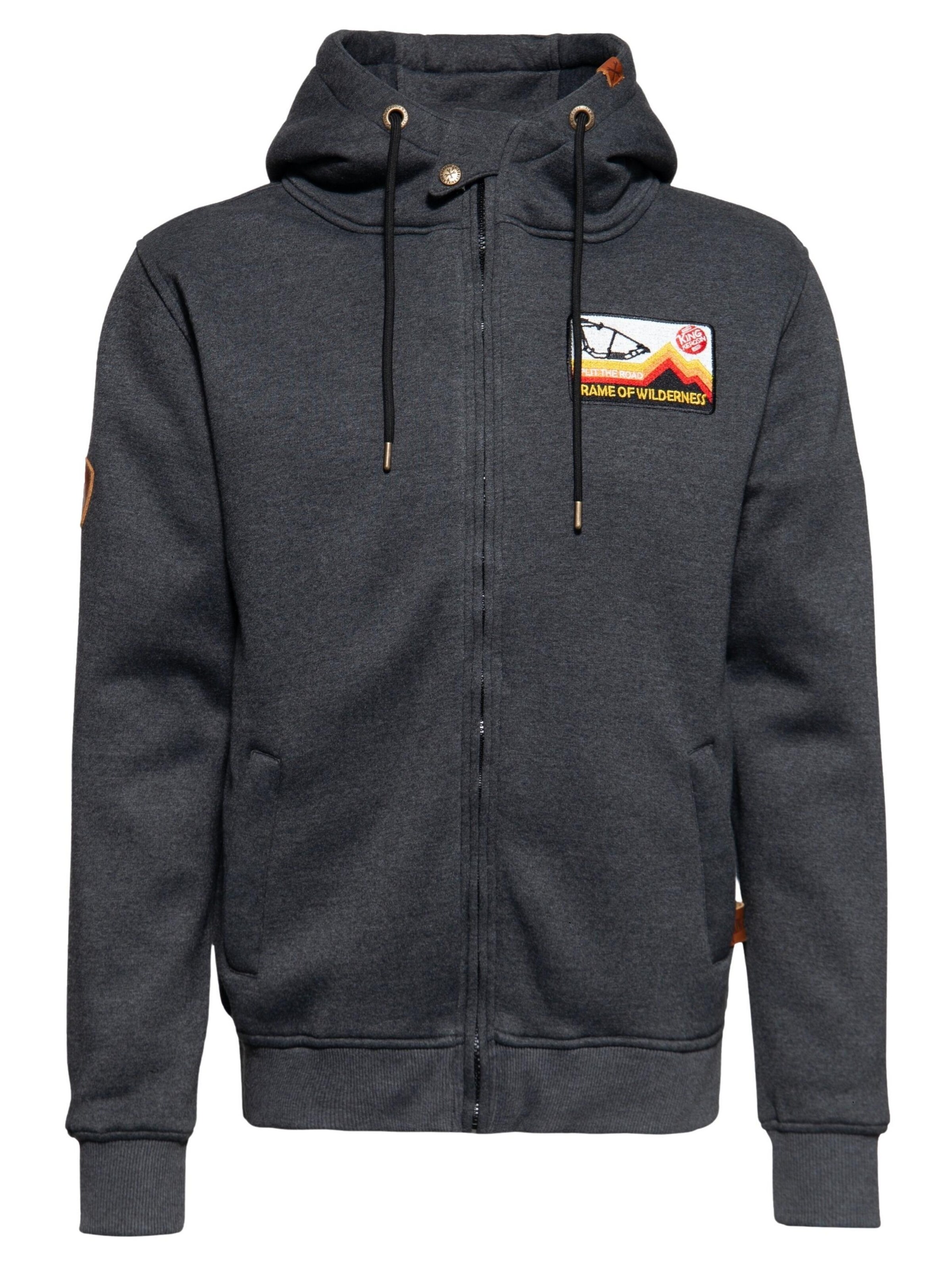 King Kerosin Zip-Up Hoodie 'K.K. Adventure Gear - Frame of Wilderness' in Grey, Item view