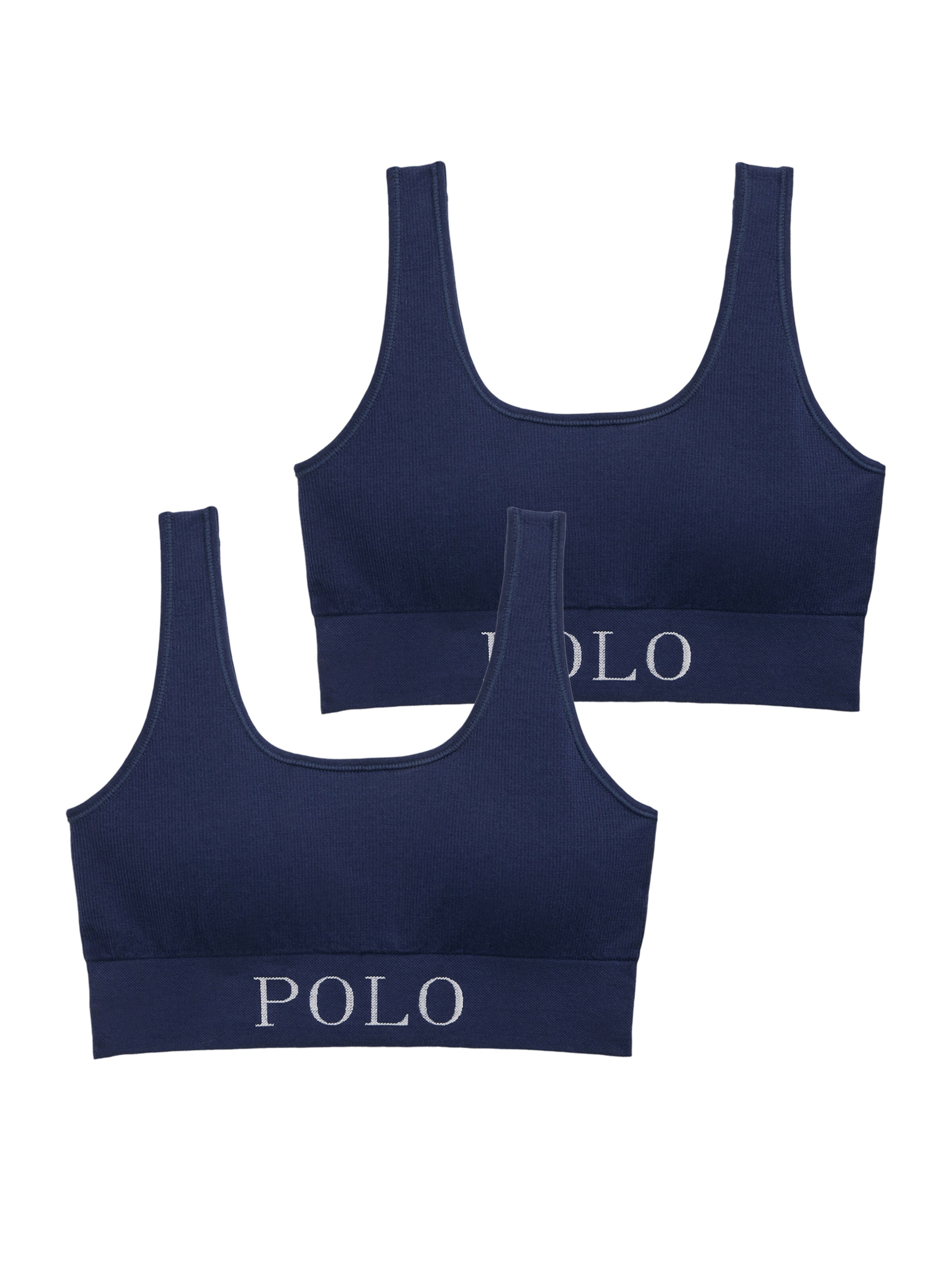Polo Ralph Lauren Bustier Bustier ' Ribbed Seamless ' in Blau: Vorderseite