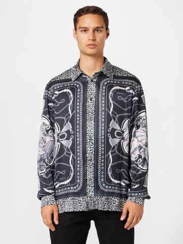 Just Cavalli Comfort fit Button Up Shirt in Black: front