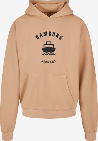 Merchcode Sweatshirt 'Hamburg' in Beige: front