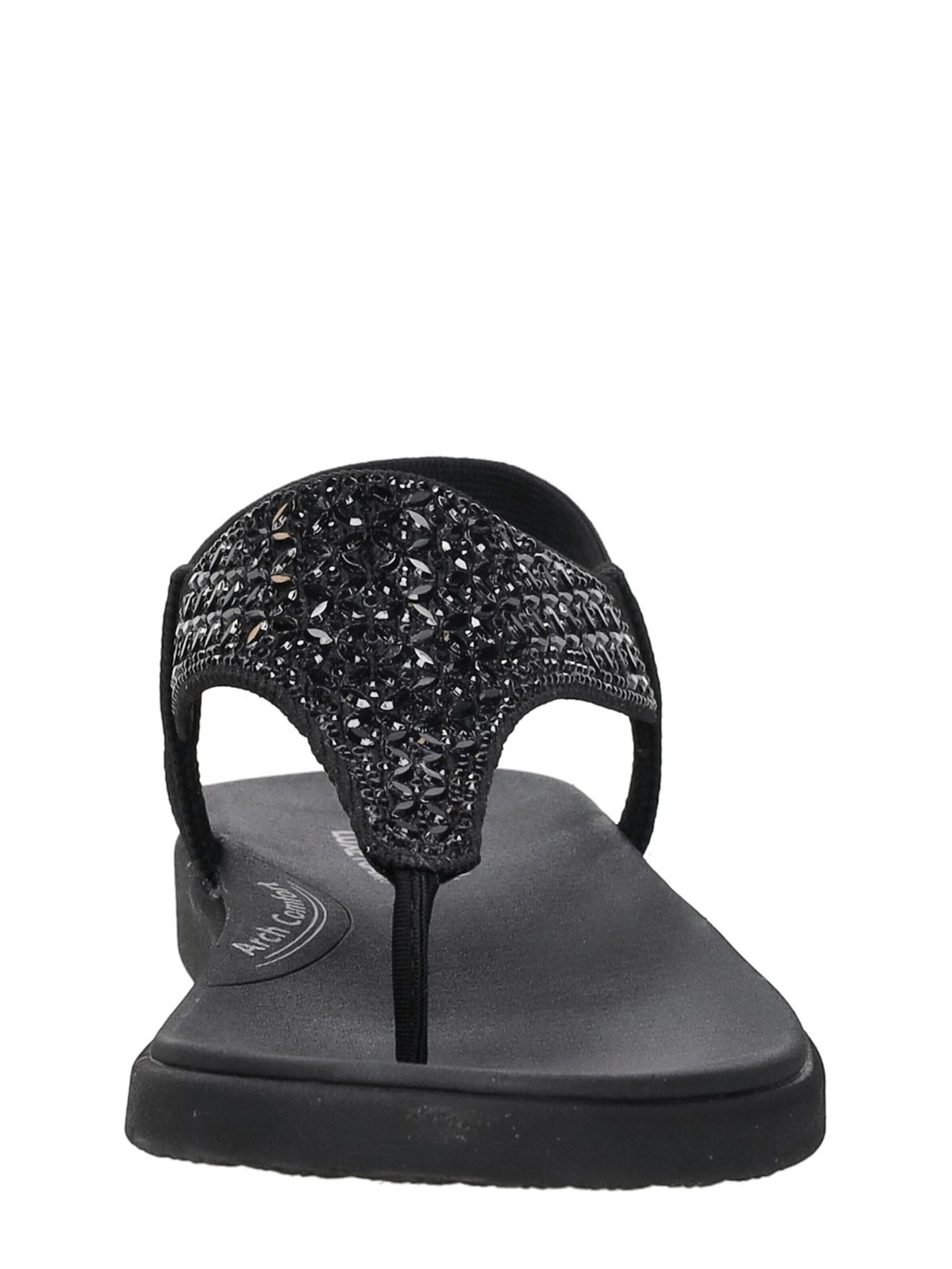 SKECHERS Teenslipper 'Meditation Luxe' in Zwart