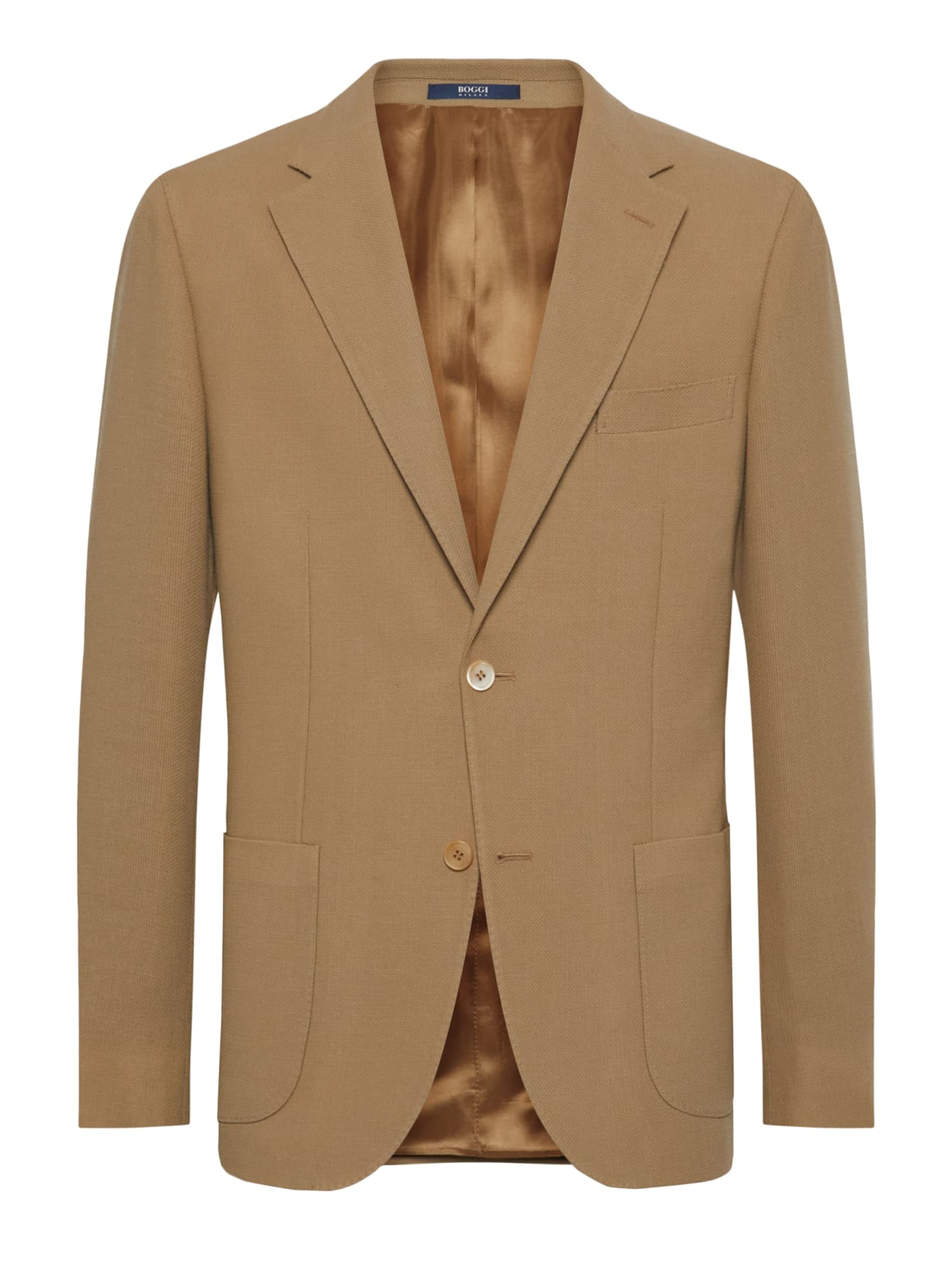 Boggi Milano Regular fit Ανδρικό σακάκι σε καφέ: μπροστά