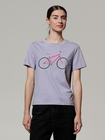 Maglietta ' Pink Bike ' di Watapparel in lilla: frontale