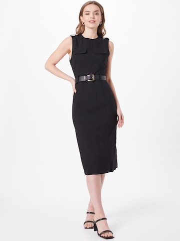 Robe fourreau Warehouse en noir : devant