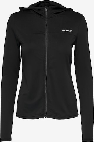 ONLY PLAY Athletic Zip-Up Hoodie 'Mila' in Black: front
