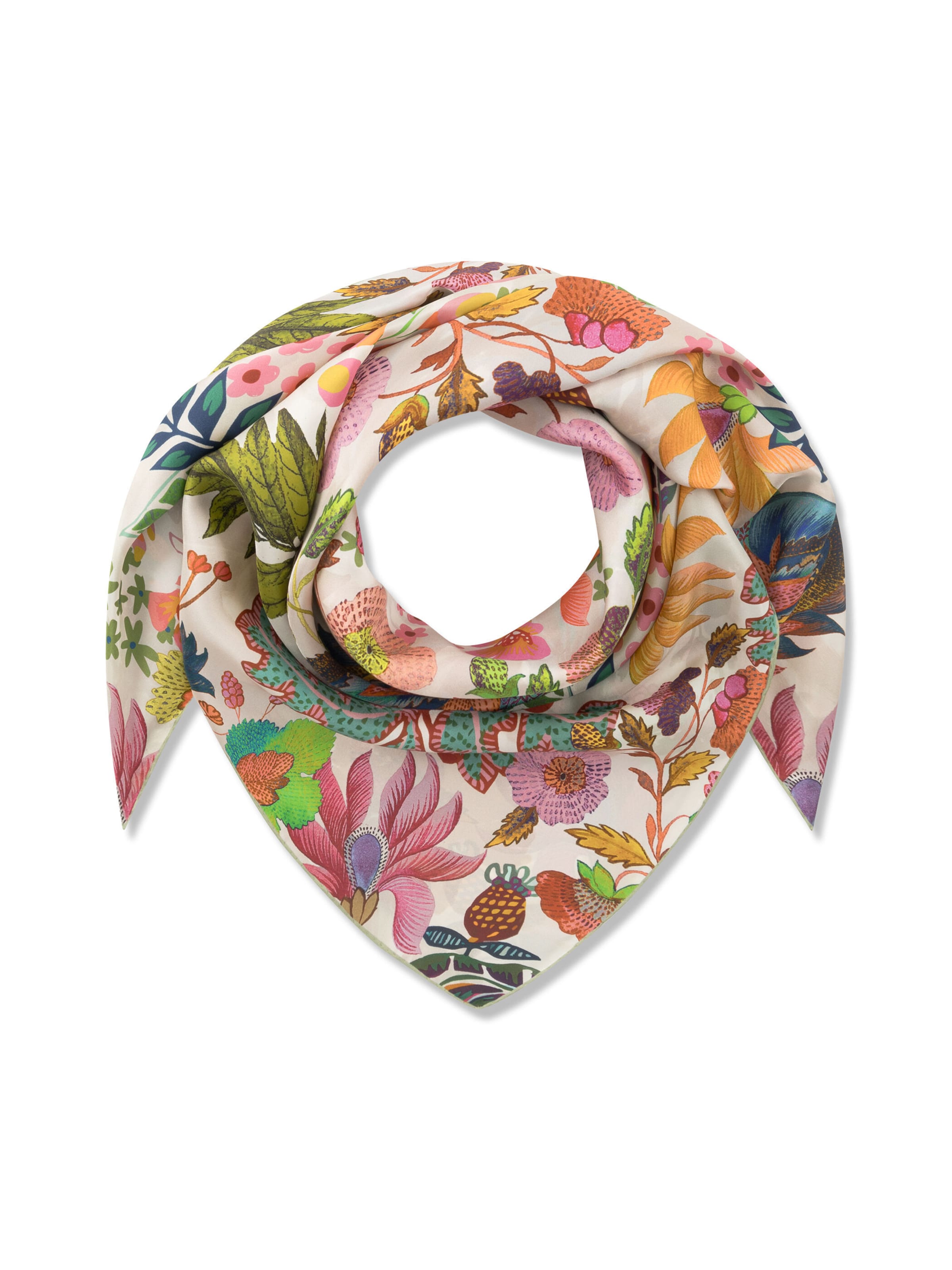 CODELLO Seidentuch mit Blumenmuster in Grün: Vorderseite