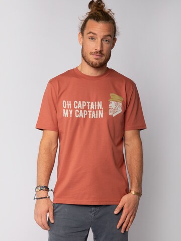 Watapparel Shirt 'Oh Captain My Captain' in Brown: front
