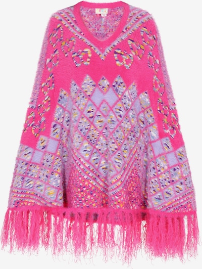 IZIA Poncho in gelb / lila / pink / weiß, Produktansicht