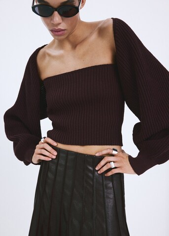 MANGO Knitted Top in Purple: front