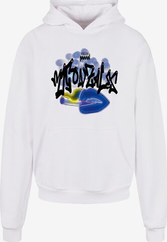 MJ Gonzales Sweatshirt 'Kiss' in White: front