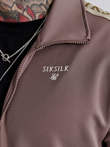 SikSilk Sweatjacke in Braun