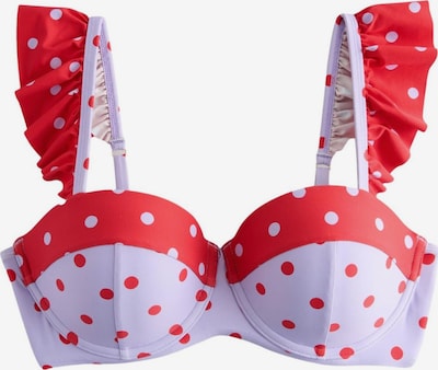 70/C dydžio Bikinio viršutinė dalis iš Cath Kidston, spalva – šviesiai violetinė / ugnies raudona, Prekių apžvalga
