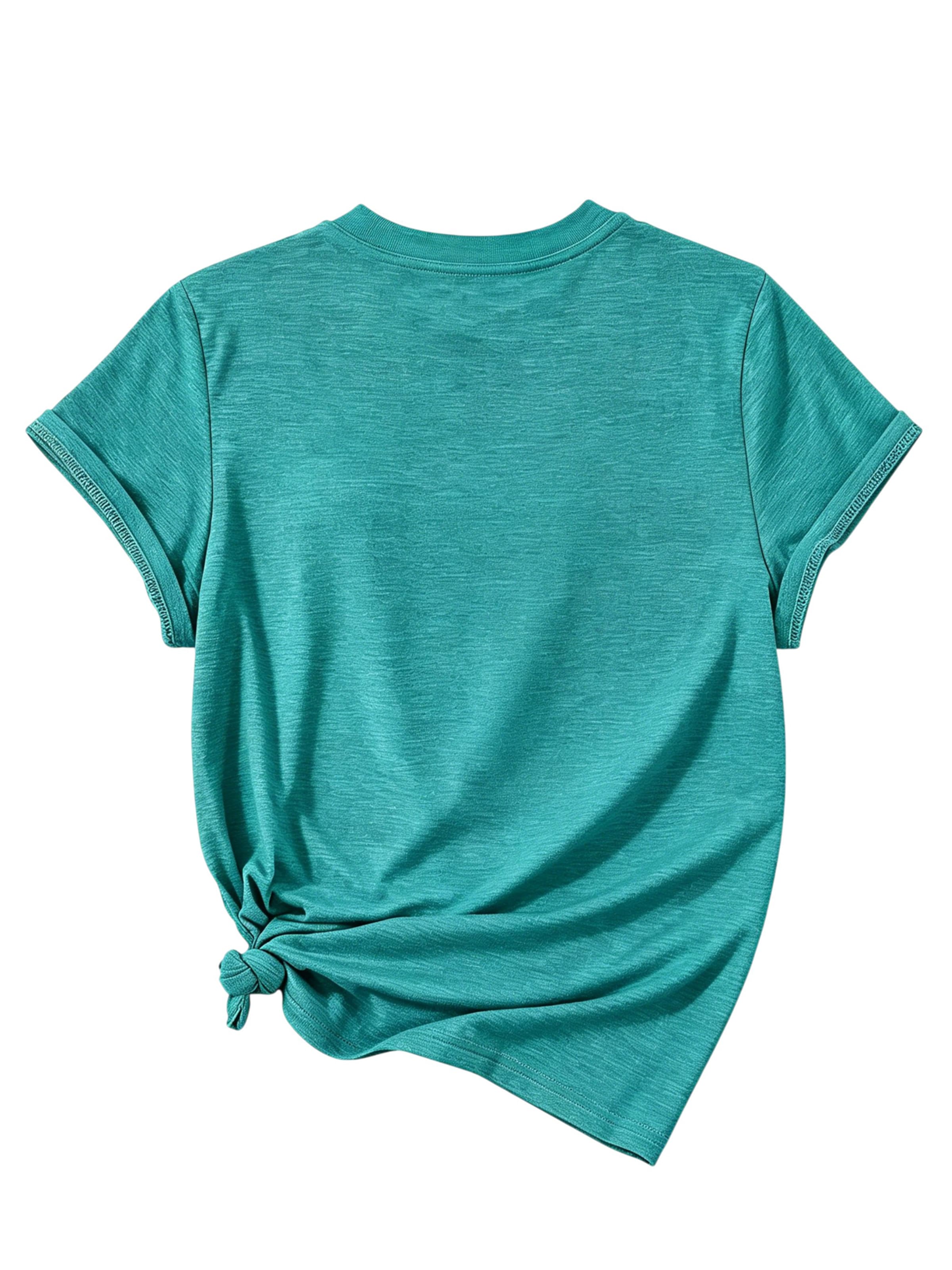 GORHEY Shirt 'Women's Summer Short-Sleeve Shirt with Daisys Tees' in Blue