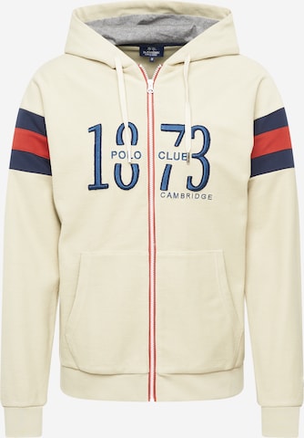 La Martina Zip-Up Hoodie in Beige: front