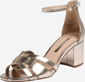 Dorothy Perkins Remienkové sandále 'Sloane' - Zlatá: predná strana