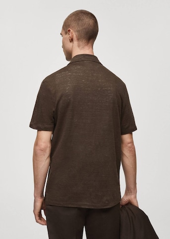 MANGO MAN Slim fit Button Up Shirt 'Ricard' in Brown