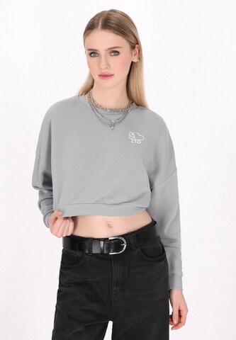 myMo ROCKS Sweatshirt 'Comfy' in Grey: front