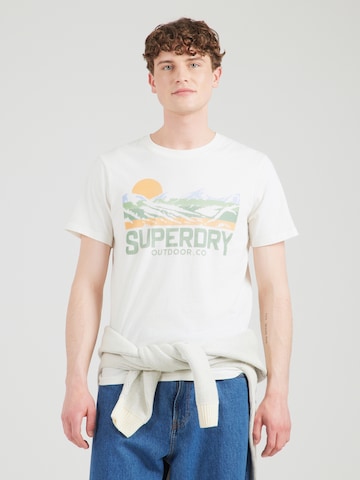 Superdry & Co Тениска в бяло: отпред