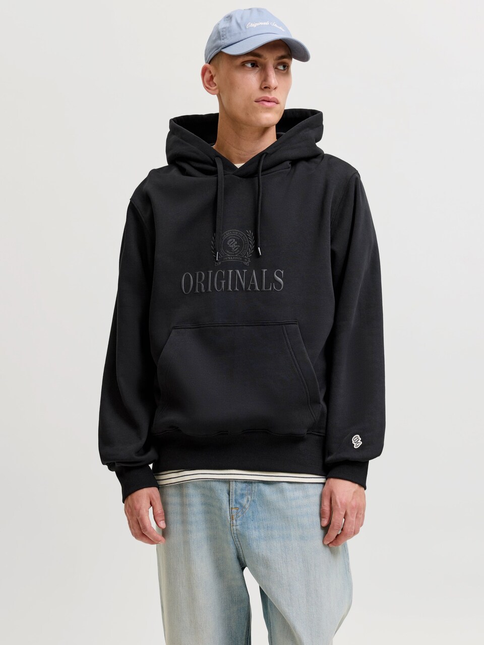 Bluză de molton 'JORFrederiksberg' de la JACK & JONES pe negru: față
