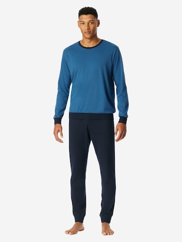 Pyjama long 'Basic' uncover by SCHIESSER en bleu : devant