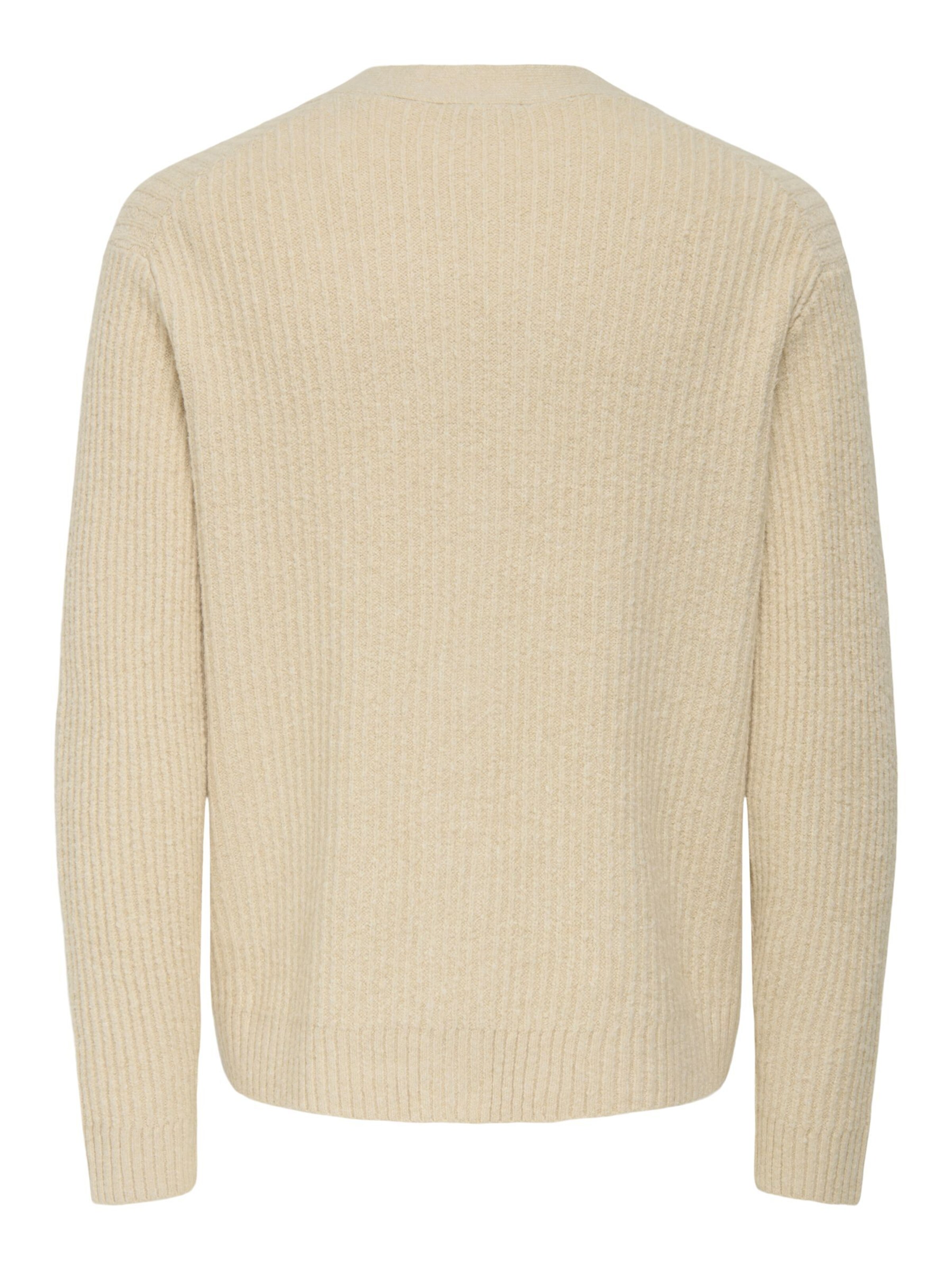 Only & Sons Knit Cardigan 'ONSFrame' in Beige