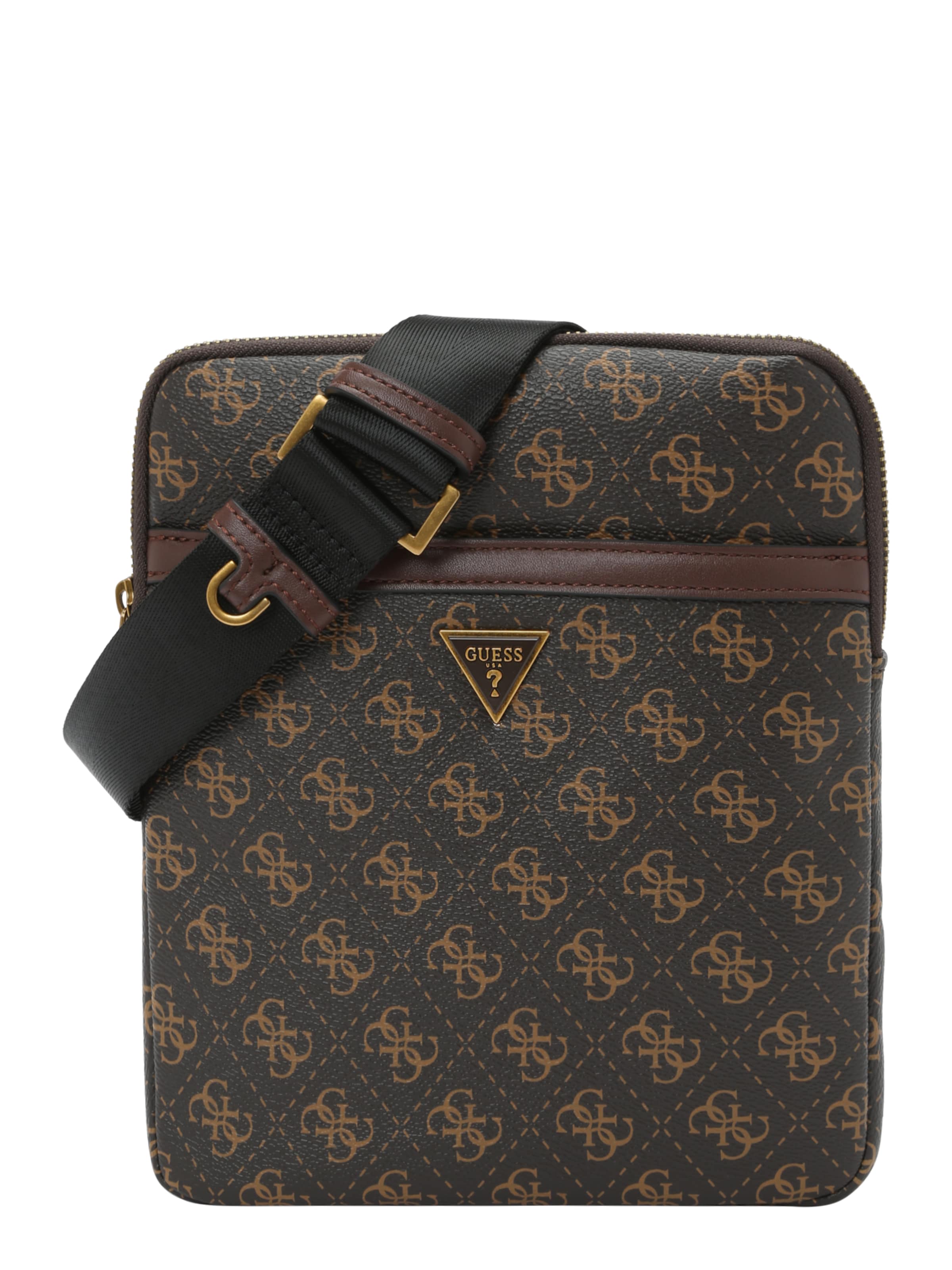 GUESS Чанта за през рамо тип преметка 'MILANO CROSSBODY FLAT' в кафяво: отпред