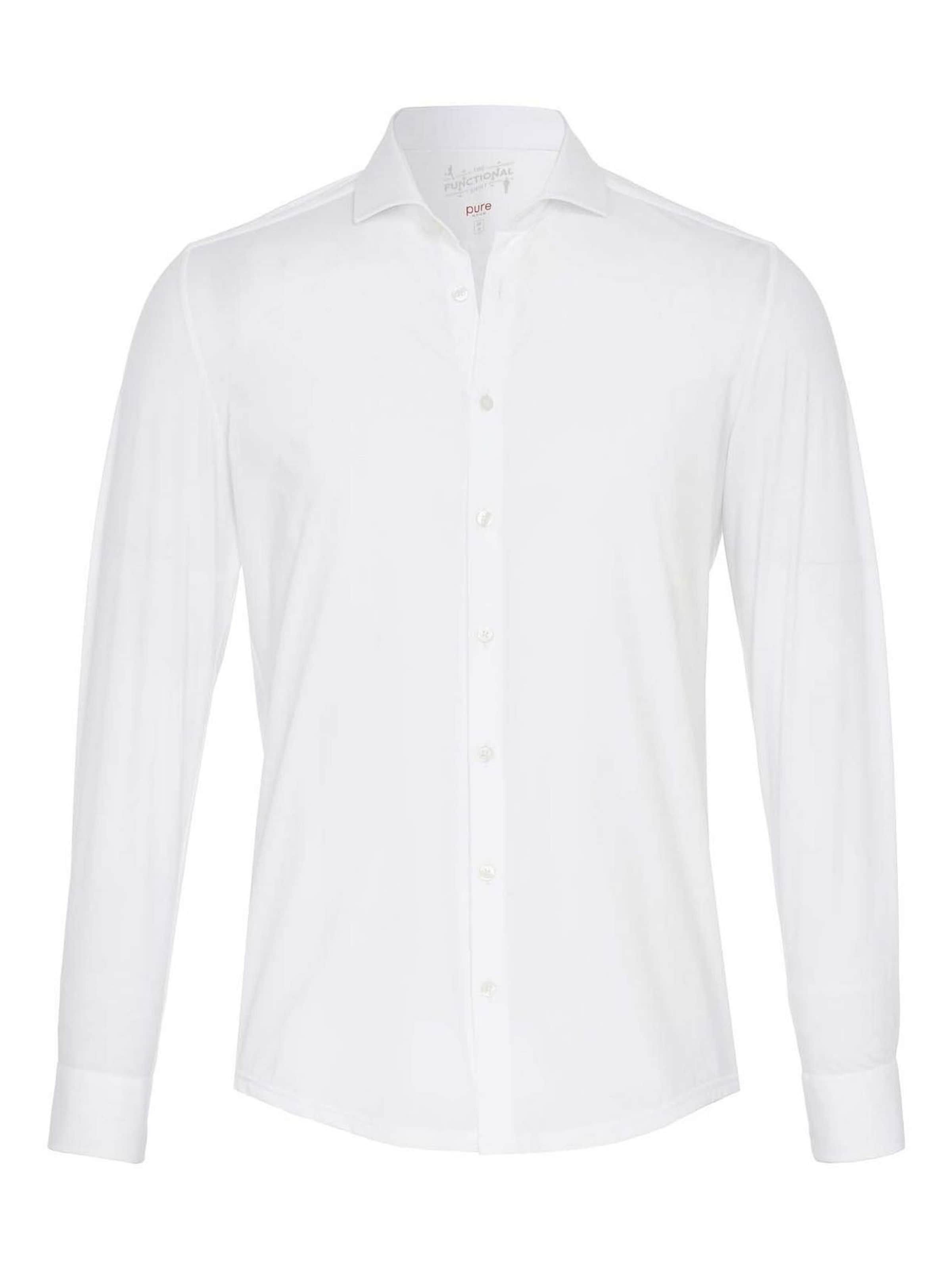 PURE Slim fit Overhemd in Wit: voorkant