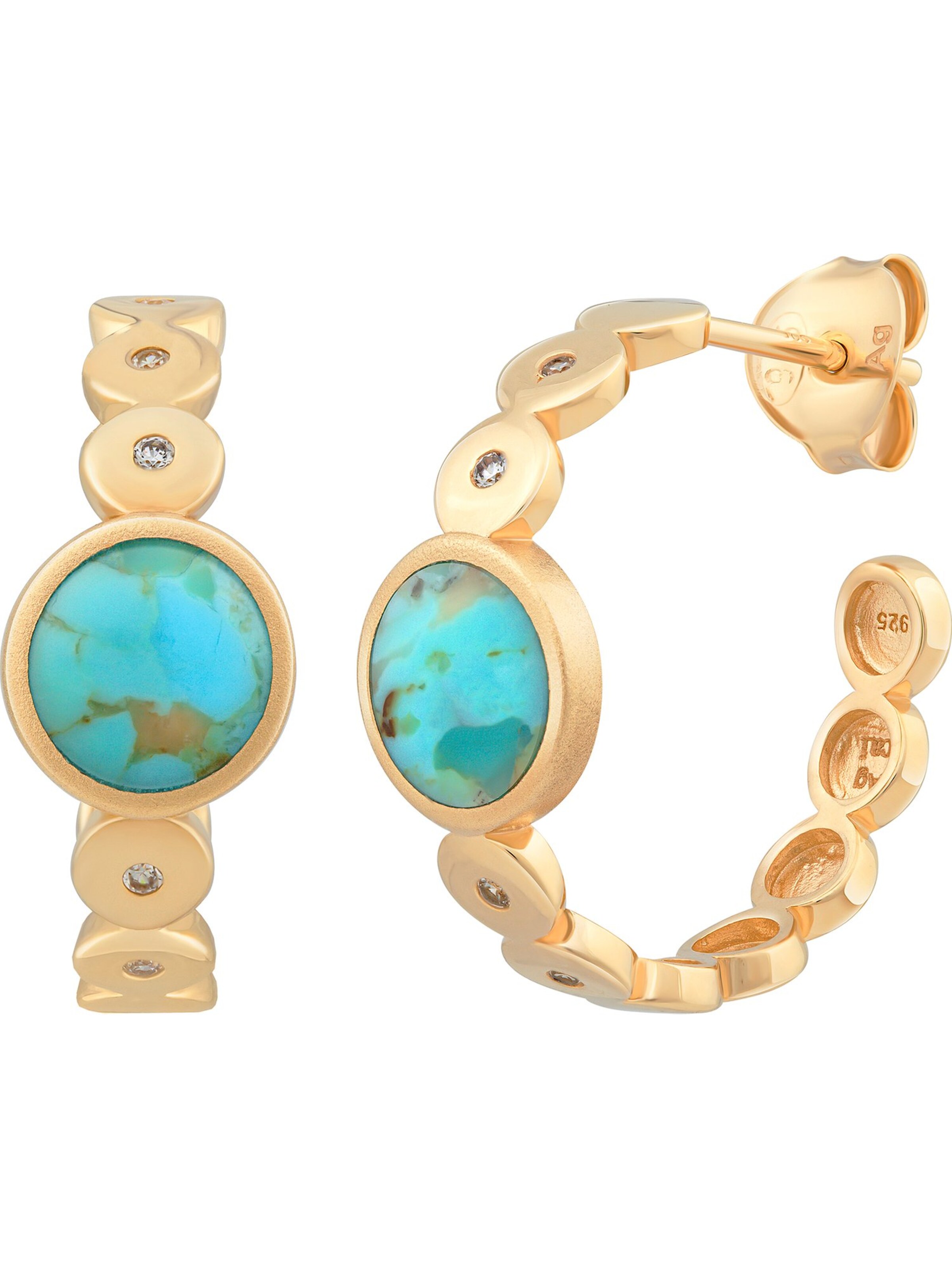 Boucles d'oreilles caï en or : devant