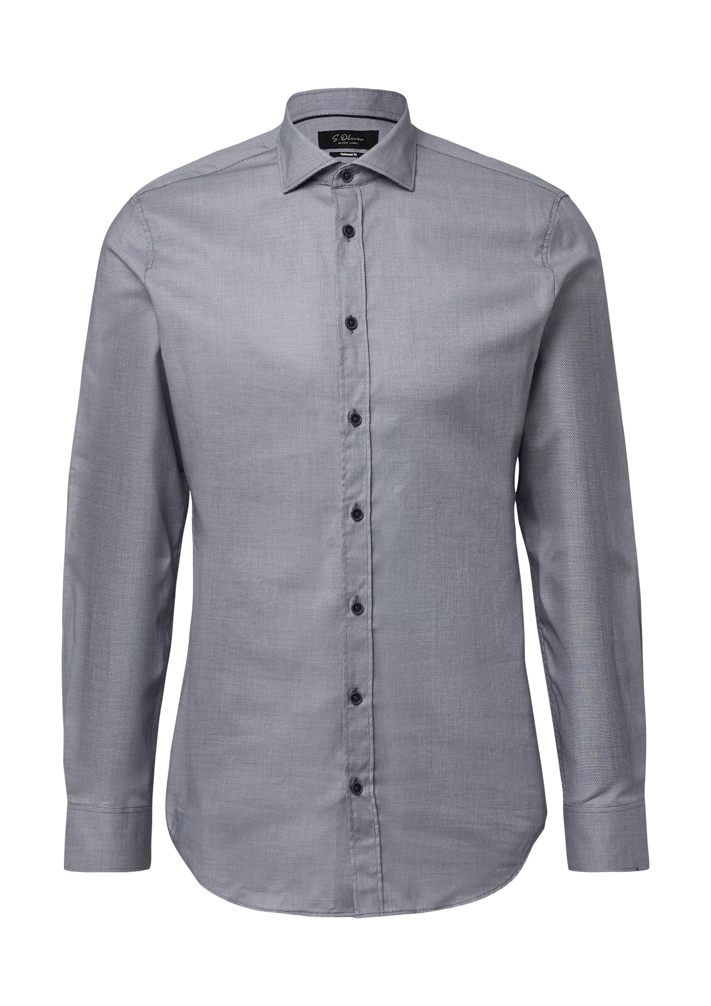 s.Oliver Slim Fit Hemd in Grau: Vorderseite