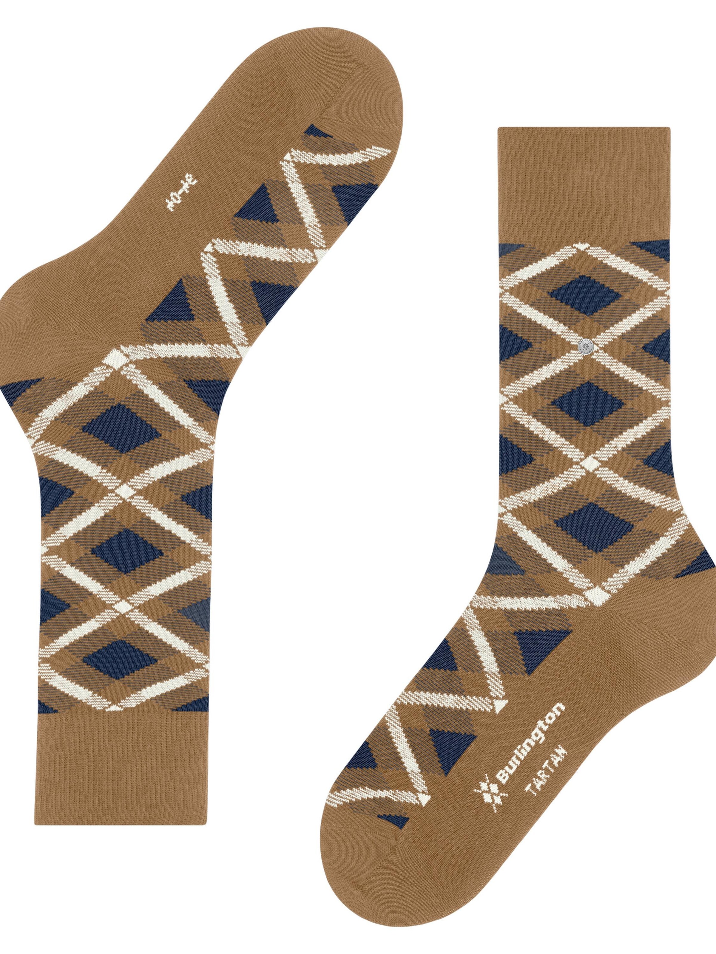 BURLINGTON Socks 'Tartan' in Brown