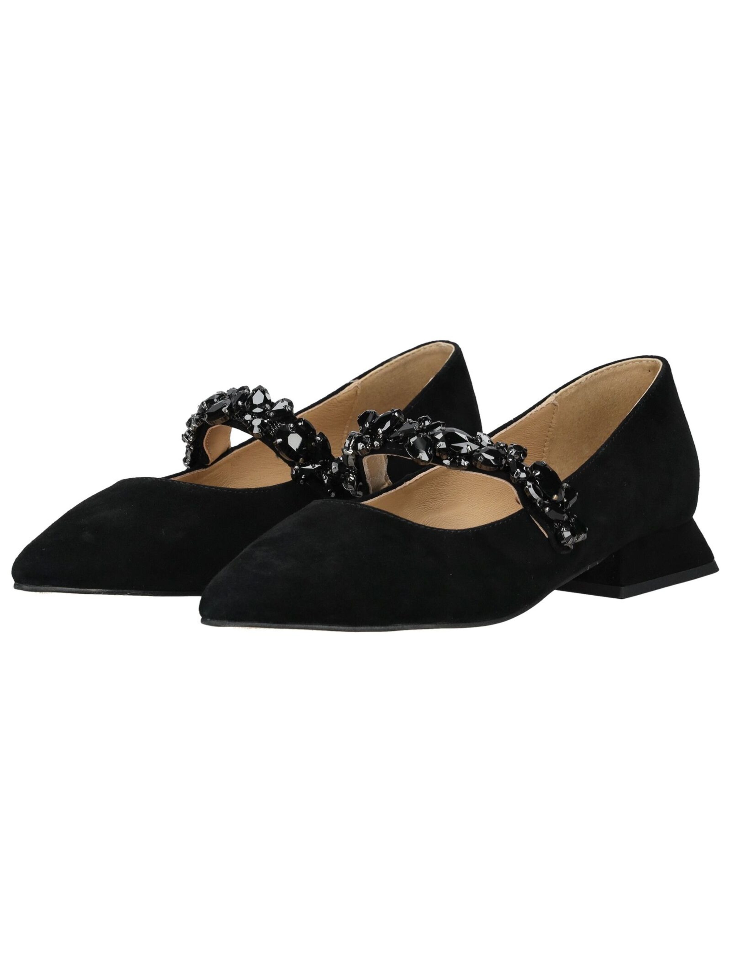 Alma En Pena Ballet Flats with Strap in Black