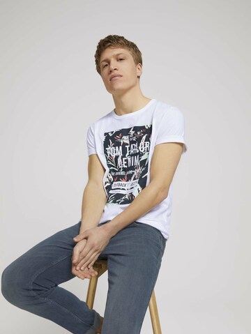 T-Shirt TOM TAILOR DENIM en blanc