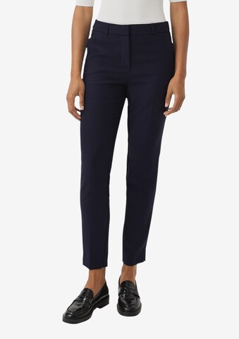 Coupe slim Pantalon à plis COMMA en bleu : devant