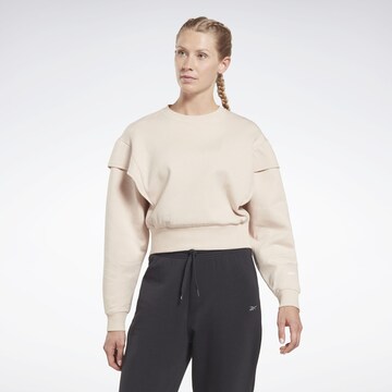 Reebok Athletic Sweatshirt in Beige: front